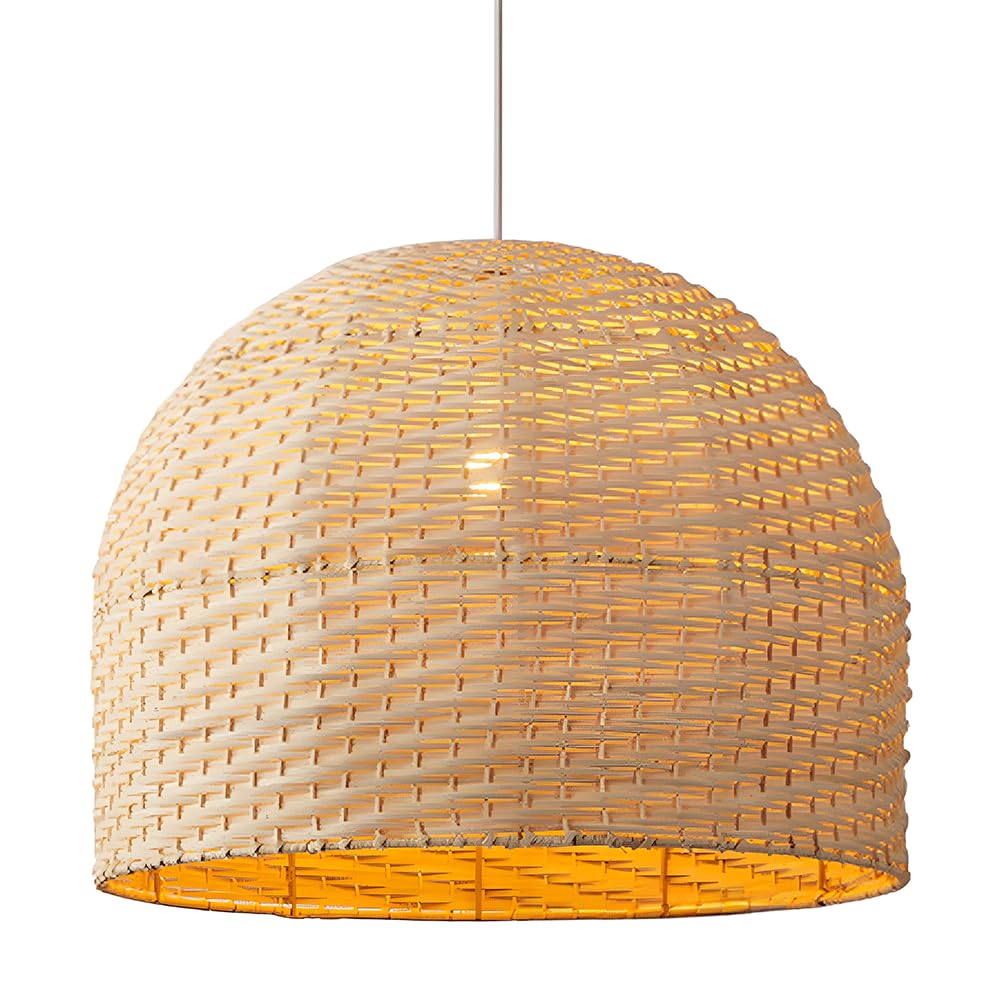 AYQJMD Bamboo Pendant Light Modern Hanging Ceiling Rattan Chandelier Coastal Beach Kitchen Island Pendant Lamp with E26 E27 Base Light Fixture for Suitable for Living Room, Bedroom, Kitchen