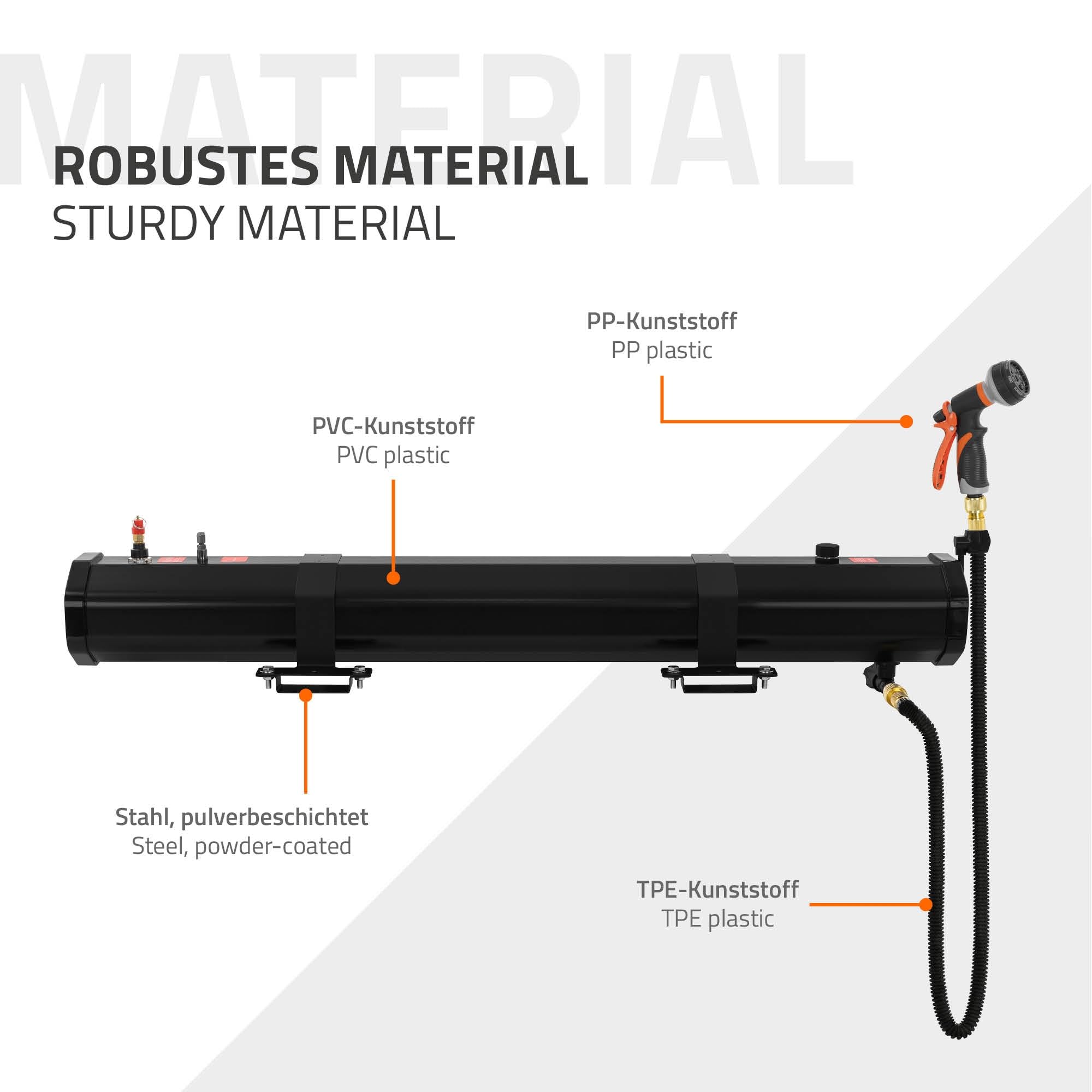 ML-Design Doccia Solare Campeggio 20L/30L per Tetto Auto, con Pompa e Doccetta, Riscaldamento Solare, Serbatoio Acqua Portatile con Sistema a Pressione, per SUV e Fuoristrada, Doccia Esterna Outdoor