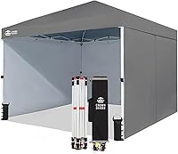 Vista 22 de CROWN SHADES Tienda de campaña comercial con toldo instantáneo comercial de 10 x 10 pulgadas con bloqueo central, tela 300D, 4 paredes laterales