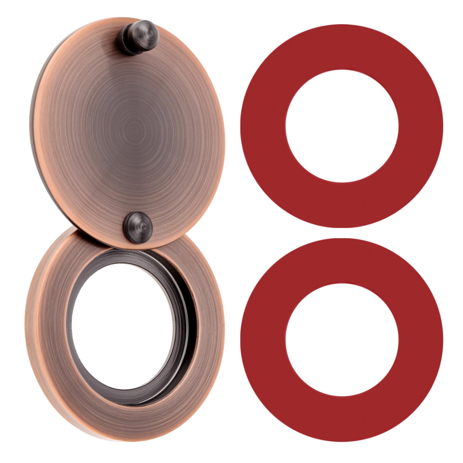 HOJLKLD Peephole Cover, Solid Brass Privacy Door Viewer Cover with Double-Sided Self-Adhesive Tape for 5/8 inch Diameter Door Peephole (1, Antique Copper) โ image 1