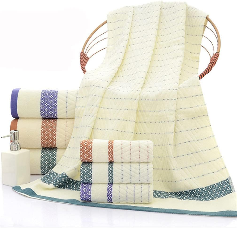 Bath Towel Set Soft Absorbent Towel Set Fitness Hair Salon Towel Guest Towel Spa and Massage Towel Household Bathroom Accessories Brown (Green) image 4