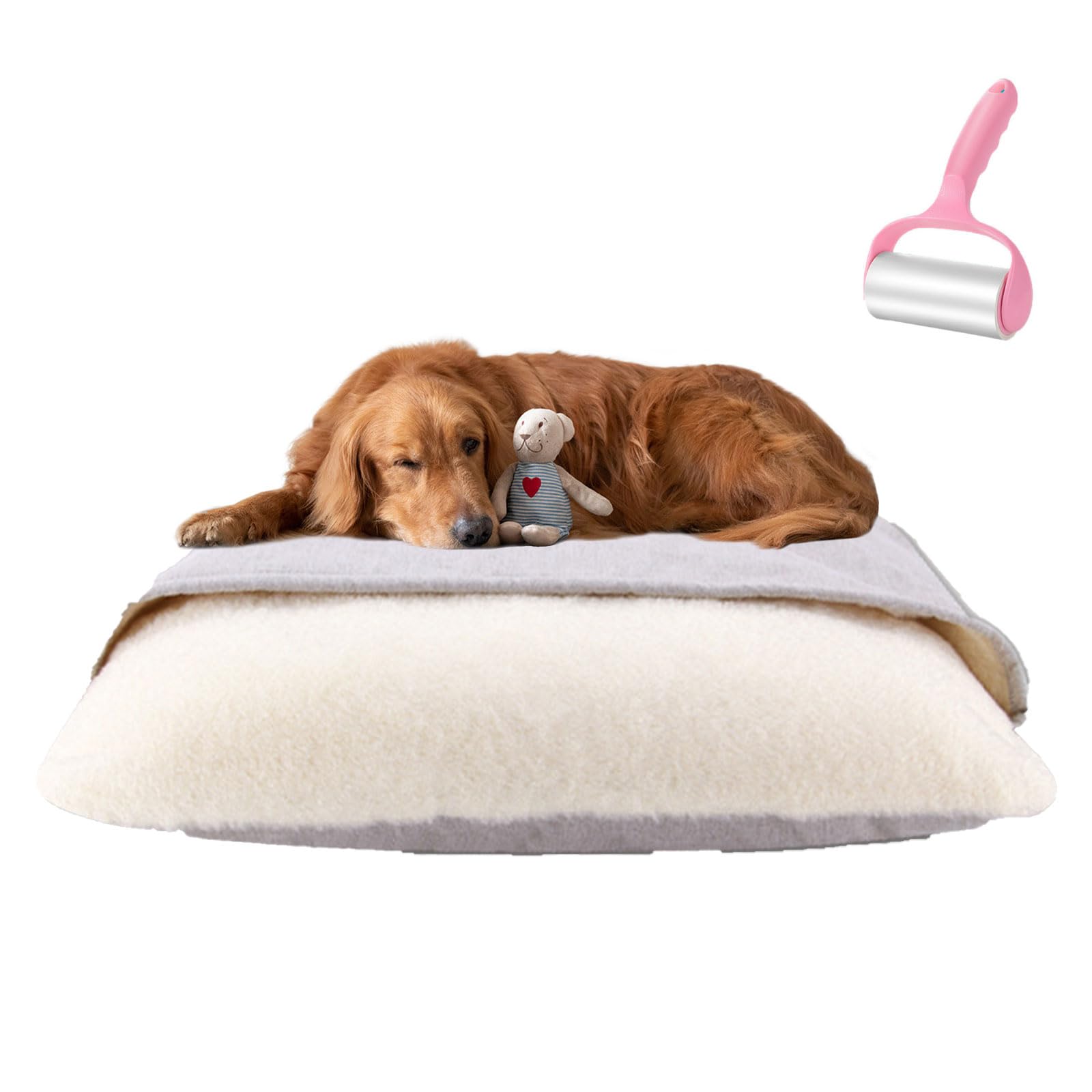 Dog Cave Bed, Calming Sleeping Bag with Removable Hood, Washable Nest Bed for Small Medium Pets, Light Brown