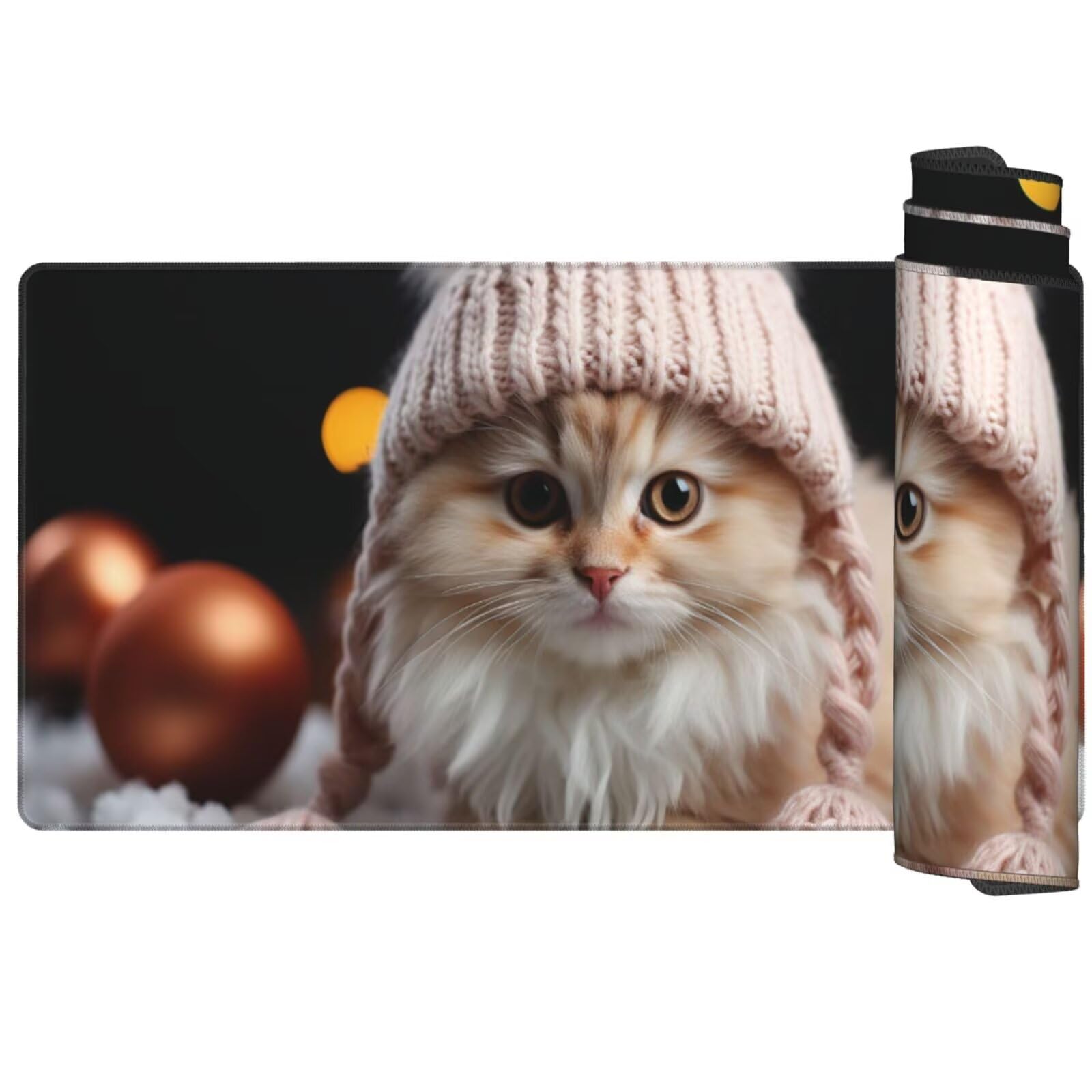Alfombrilla Ratón Gato Alfombrilla Ratón XXL 1600 x 800 mm, Lindo Mouse Pad Gaming con Bordes Cosidos, Impermeable Mousepad XXL Base de Goma Antideslizante, Mouse Pad para Oficina Accesorios Q1030
