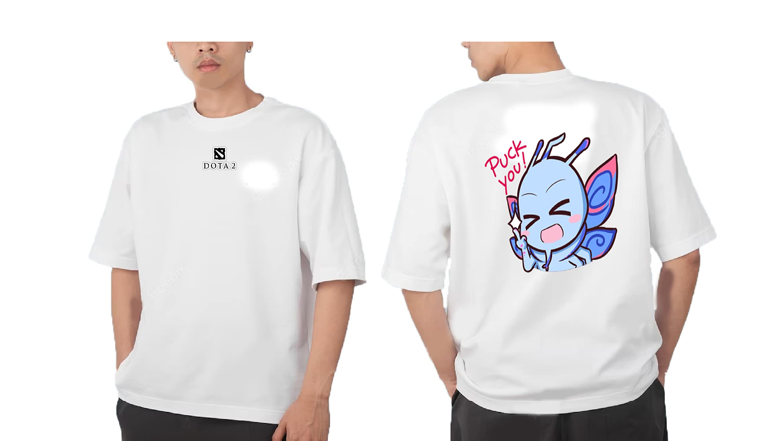 GenericKVM-Kvelling DOTA 2 Graphic Tees - Men's and Women's - 100% Cotton Crew Neck T-Shirts with Vivid Game Graphics,Oversize and Normalsize shirts Puck. (Black, Oversize small)