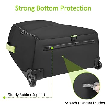 YOREPEK Padded Stroller Travel Bag with Wheels for Airplane, Fits Nuna Mixx Next/Triv Next(Remove All Wheels), with a Separate Pocket to Store Stroller Wheels, Gate Check Stroller Bag for Air Travel