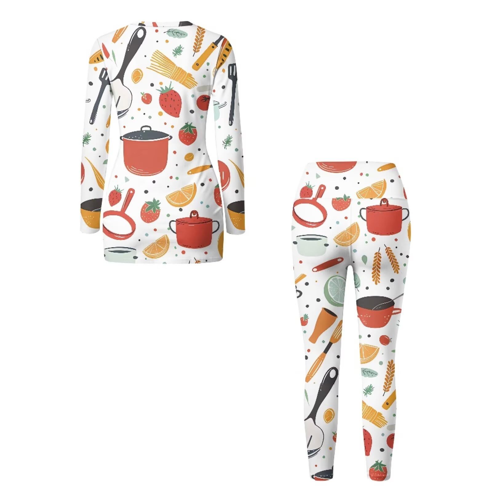 Conjuntos de yoga para mujer, conjunto de 2 piezas de manga larga, cuello redondo, levantamiento de glúteos, conjunto de entrenamiento