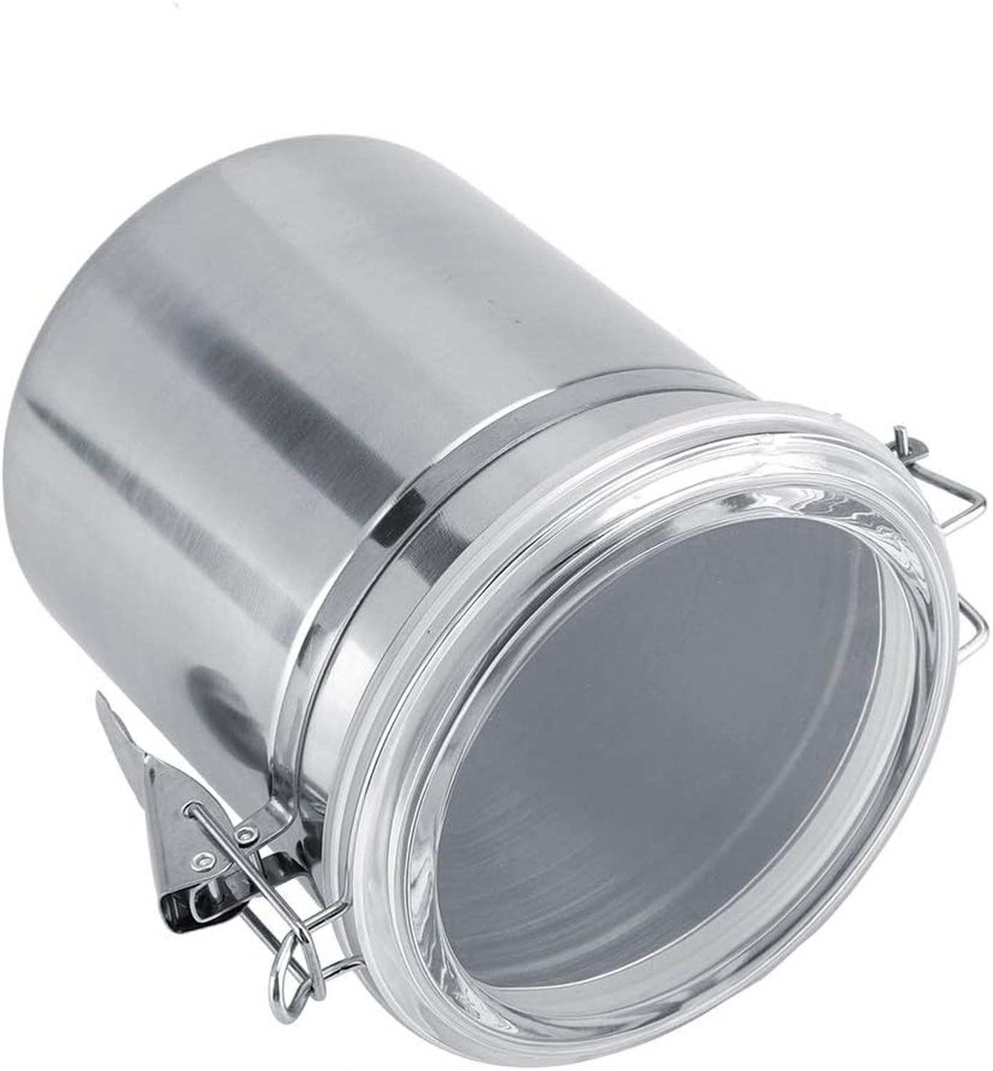 Szczelny pojemnik na kawę 1450ML ze stali nierdzewnej, przezroczysta pokrywka, słoik do przechowywania ziaren kawy, herbaty, cukru, przypraw i płatków śniadanio