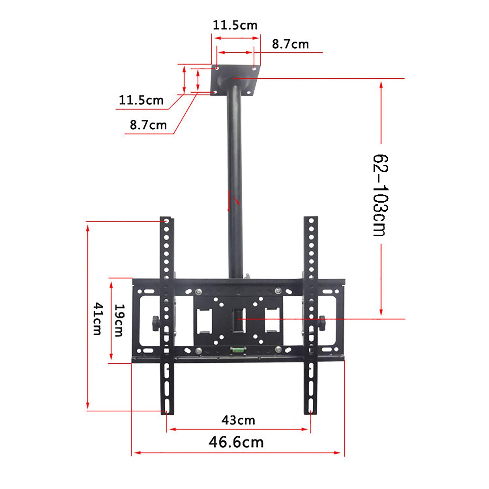 Soporte de TV, Soporte de Pared para TV, Soporte de Techo para TV, Soporte Ajustable para TV, Compatible con la mayoría de Pantallas Planas de 14 a 55 Pulgadas, Giro, inclinación y