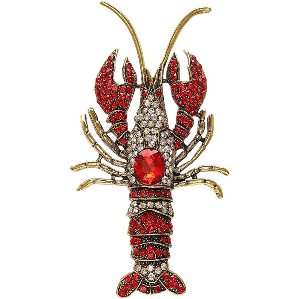 Hrippy Shiny Rhinestone Brooch Pin, Crystal Marine Lapel Accessory for Women Coat Outfit Corsage Jewelry Gift