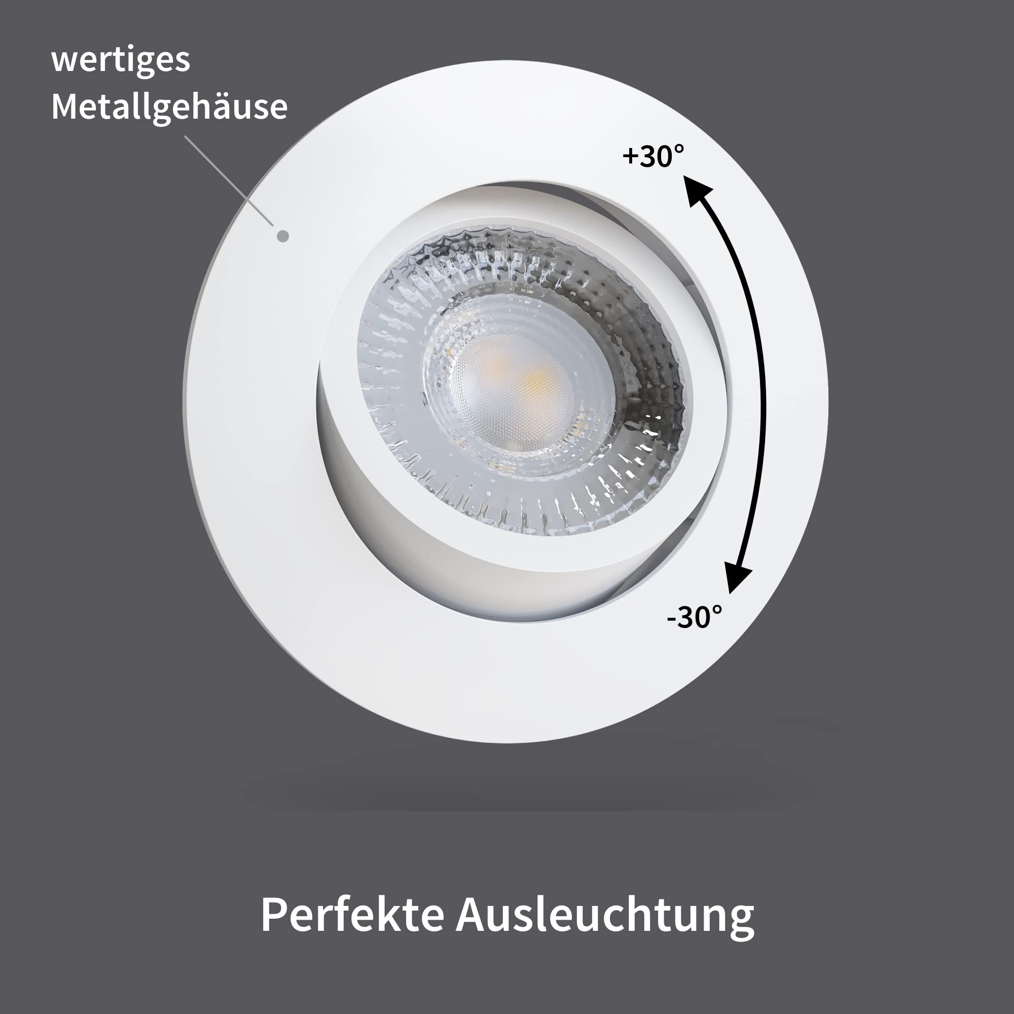 3er Set LED Möbeleinbauspots 4W - 230V Warmweiß Für Schränke & Regale