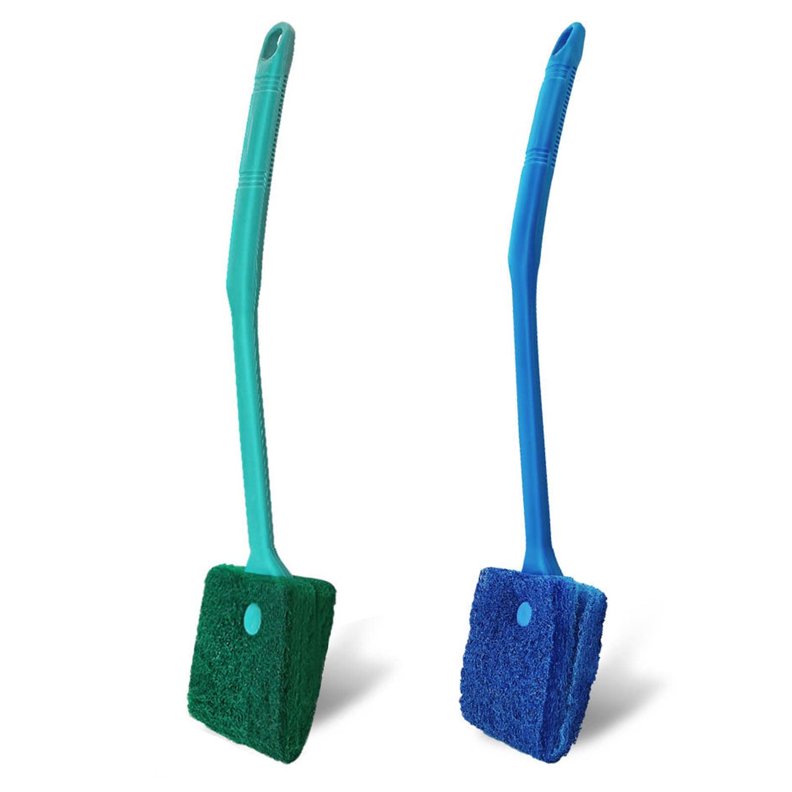 Aquarium Cleaning Brush - 2 PCS Fish Tank Cleaning Brush Double-Sided Sponge Brush Long Handle Fish Tank Scrubber