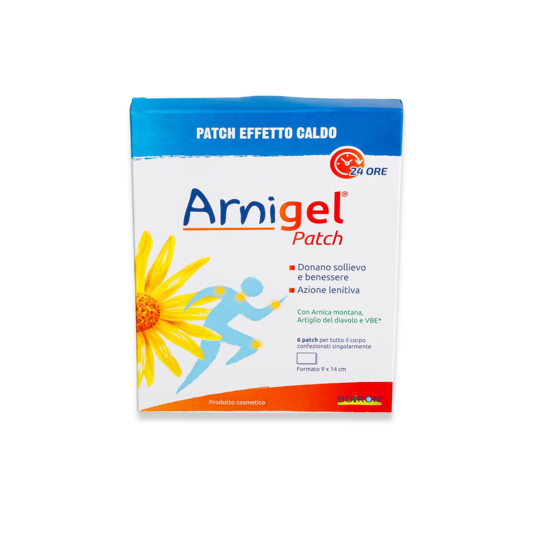 Arnigel® Patch Boiron - 6 Cerotti Effetto Caldo 24 ore, Dona Sollievo al Corpo per Dolori Muscolari e Articolari, Prodotto Cosmetico Dermatologicamente testato, Arnica Montana e Artiglio del Diavolo