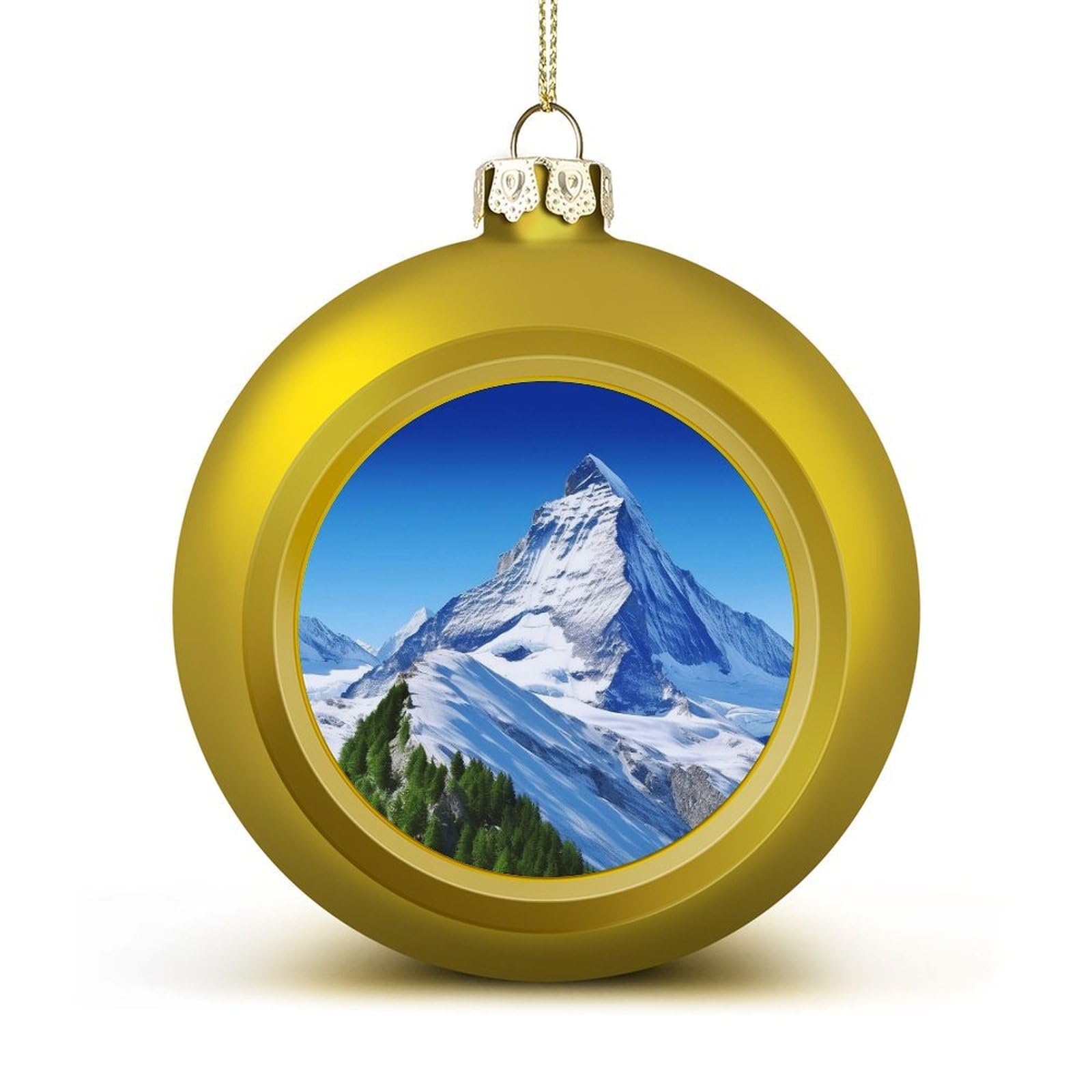 Beautiful Snow Mountain Christmas Balls Ornaments for Xmas Christmas Tree 1.6" Hanging Shatterproof Xmas Balls Hanging Decor Pendants for Holiday Party Outdoor Indoor DIY Craft Supplies