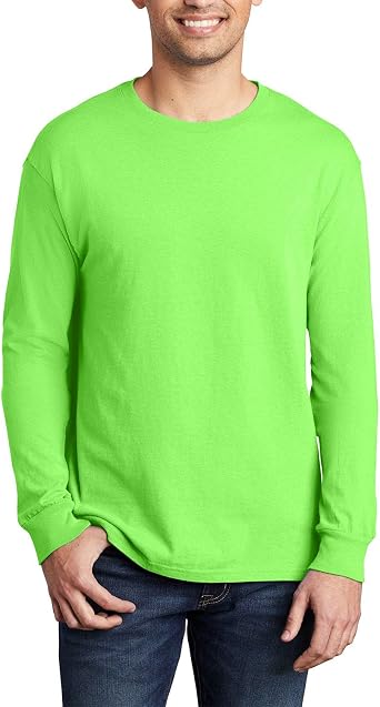 JustBlanks Mens 100% Cotton Long Sleeves Regular Fit Casual Beach Wash Garment-Dyed T-Shirt