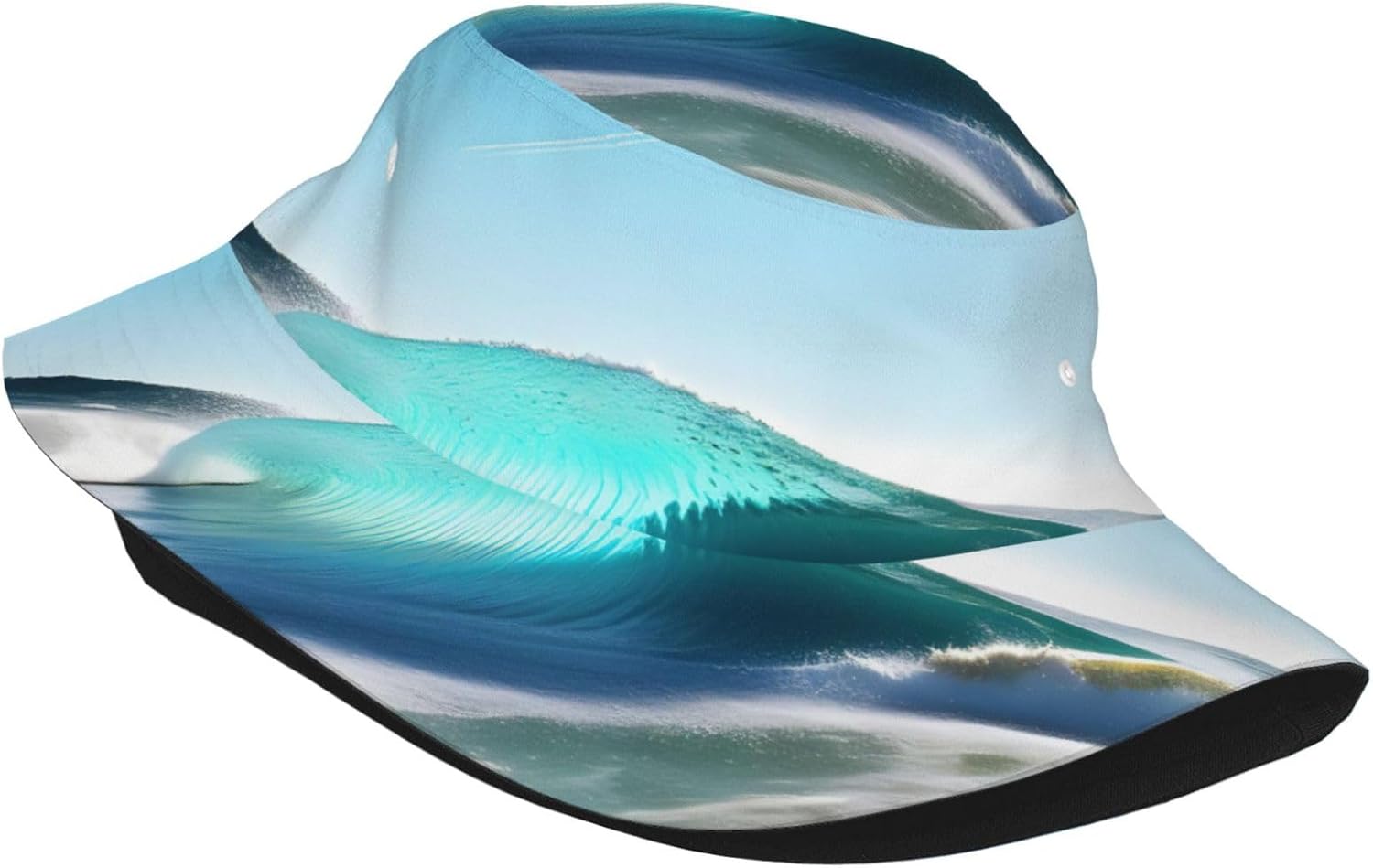 Clear Sky Wave Beach Print Sun Hat Outdoor Fisherman Cap Summer Bucket Hat Beach for Men Women
