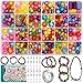 Produktbild Perlen Zum Auffädeln Kinder ab 4 24 Farben Perlen für Armbänder Kinder DIY Freundschafts Armbänder Halsketten Perlen Set Inklusive Anleitung und Armband Schnur Elastisch Armband Perlen Set Kinder