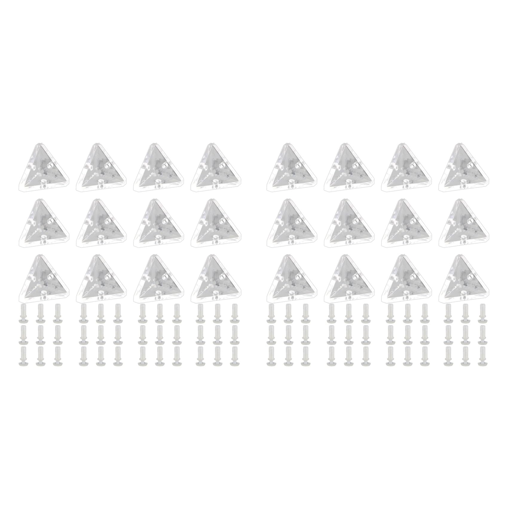 Jnchdghwa Transparent 24Pcs Acrylic Corner Brackets With Semi Screws Clear 3-Hole Right Angle Joint Brace Brackets