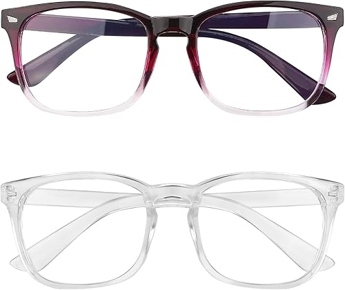 Miniatura 13 de Gafas con filtro de luz azul, paquete de 2 lentes de luz azul para hombre, anteojos de luz azul para mujer, anteojos con luz azul para fatiga ocular