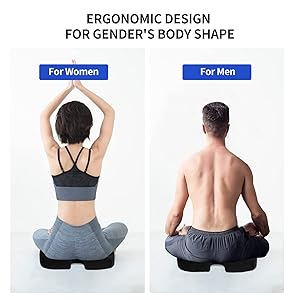 Gel Enhanced Seat Cushion - Memory Foam Chair Pillow with Cooling Gel for Sciatica Coccyx Back & Tailbone Pain Relief - Office Chair Car Seat Cushion