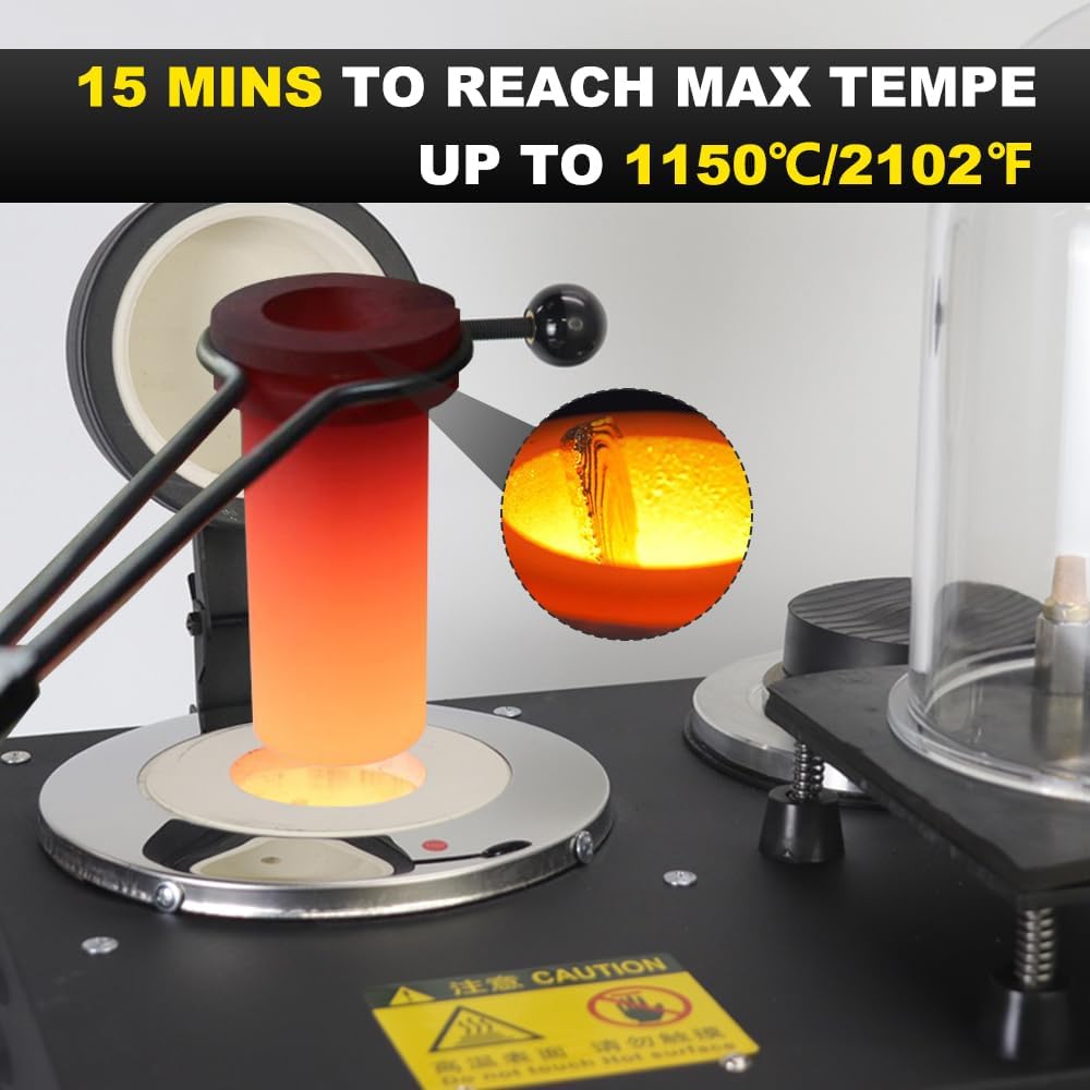 2KG Vakuumgussmaschine Schmuckschmelzmaschine Digitalanzeige Hochtemperatur-Raffination Edelmetallschmuckguss Gold Silber Siamesische Gießmaschine