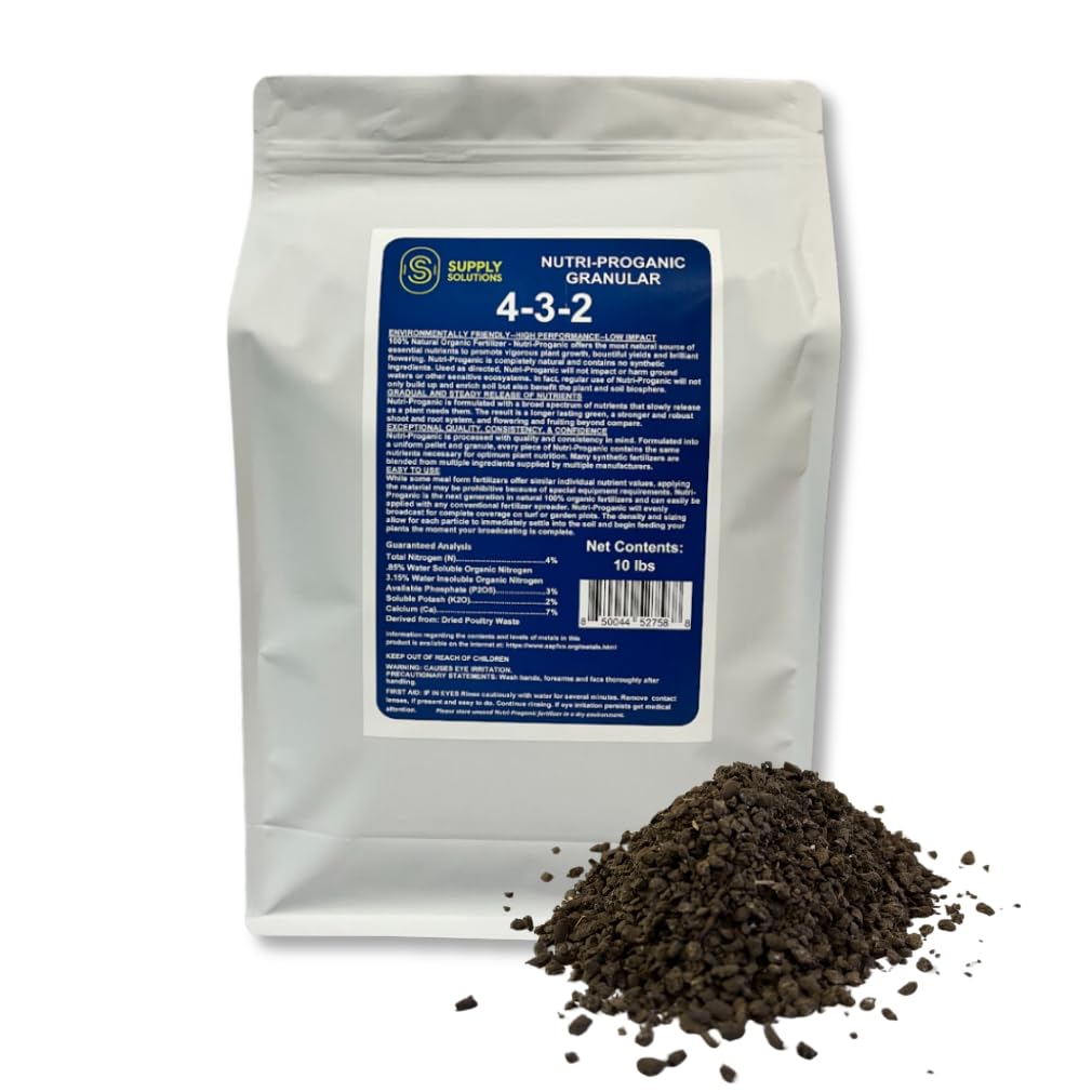 Supply Solutions 4-3-2 Nutri-Proganic Granular Premium Fertilizer - Feed Your Garden with Balanced Nutrients for Thriving Plants - Ideal for a Variety of Food Crops, Like Vegetables and Fruits|10lbs
