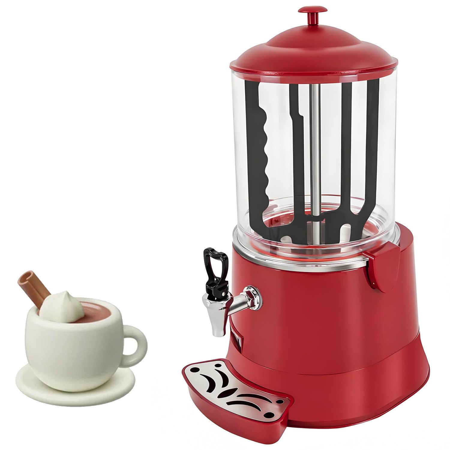 5L/10L Hot Chocolate Dispenser,Detachable,Hot Beverage Warmer Red-10L