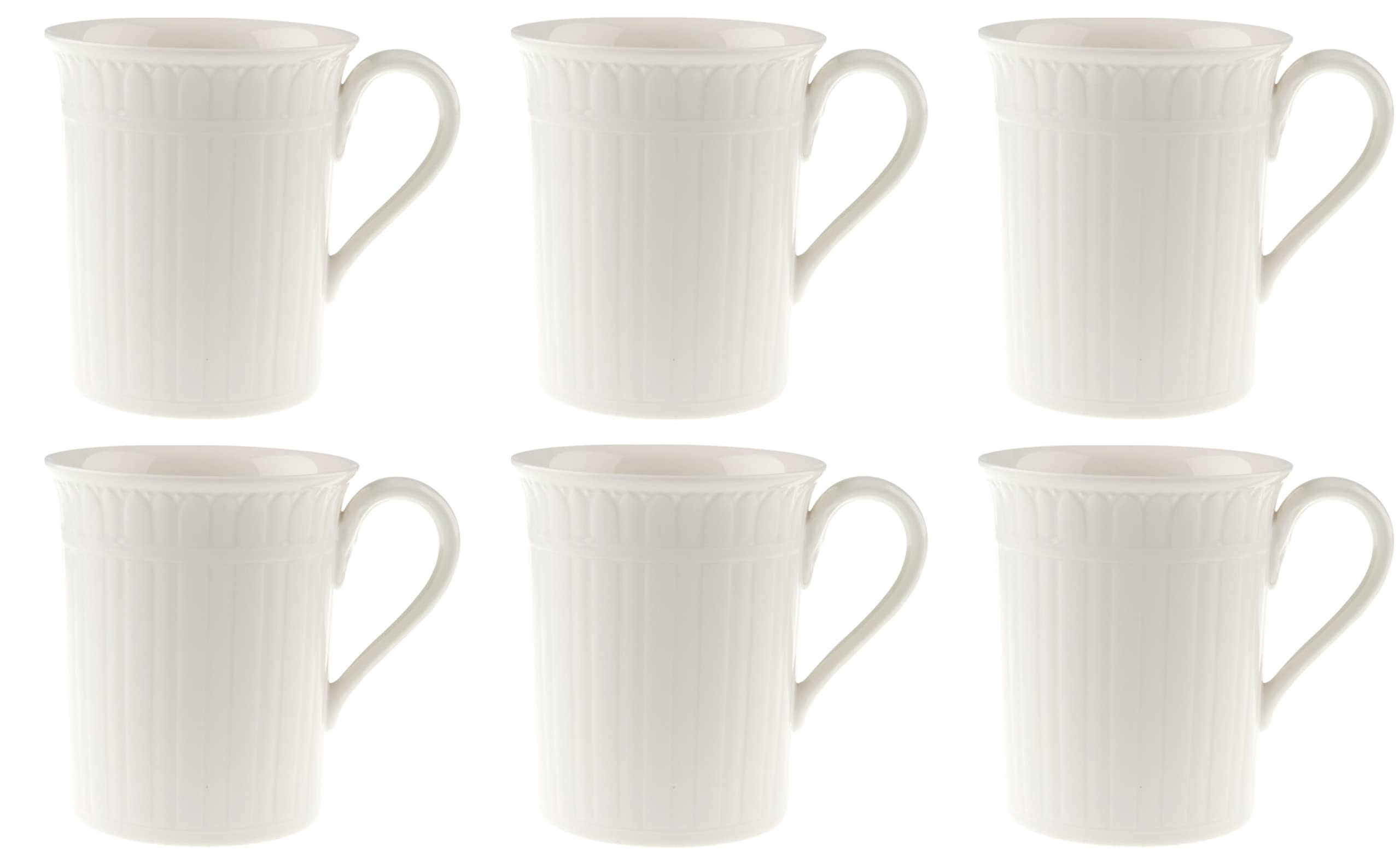 Villeroy & Boch CELLINI Becher Tasse mit Henkel 300ml 6er Set weiß Porzellan