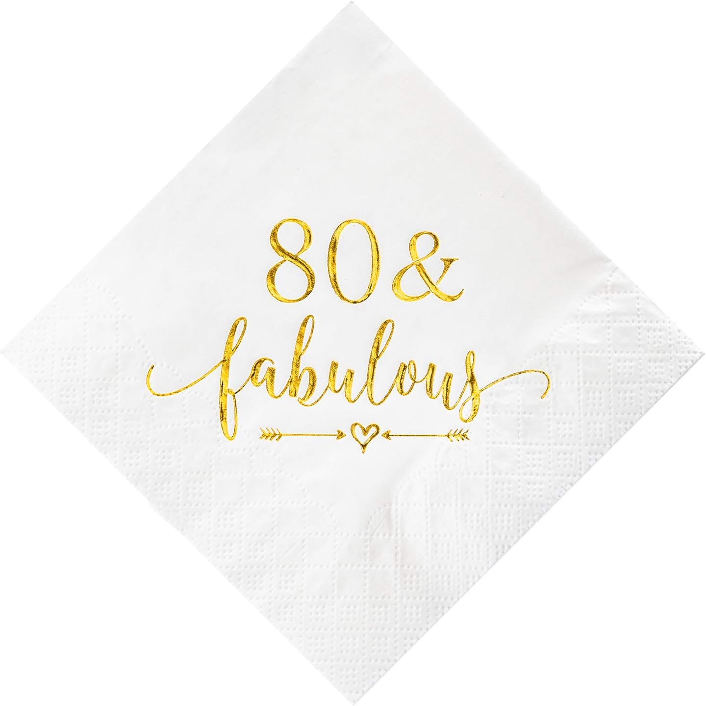 Crisky 80 and Fabulous Cocktail Napkins Rose Gold for Women 80th Birthday Decorations, 80th Birthday Bevergae Dessert Cake Table Supplies, 50Pcs, 3-Ply