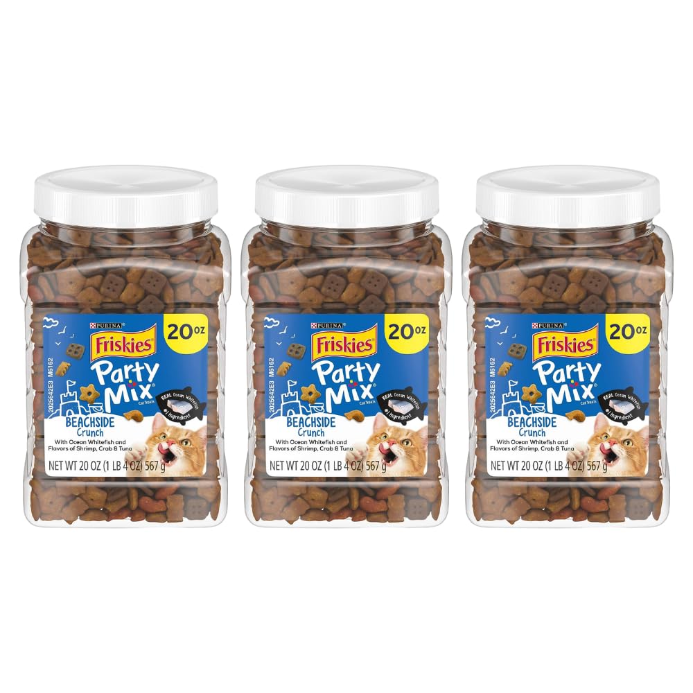 Purina Friskies Party Mix Cat Treats Beachside Crunch Made Ocean