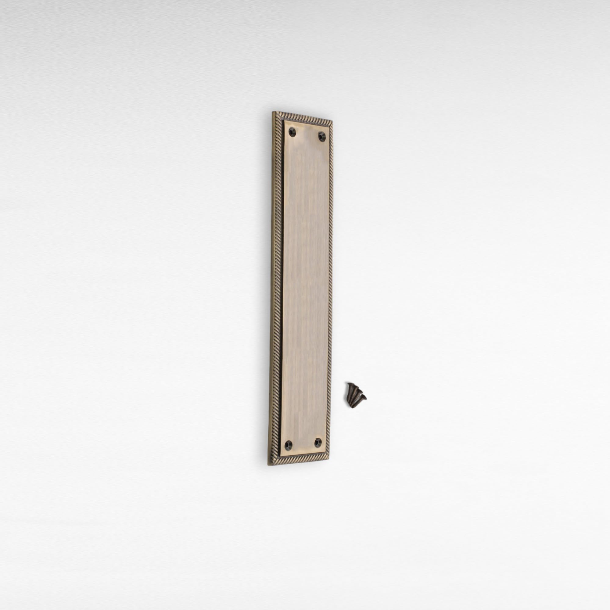 Infinity Decor Antique Brass Georgian Roped Edge Design Finger Push Plate Brass Door Protector 290 x 67mm - for Interior and Exterior Doors - Image 4