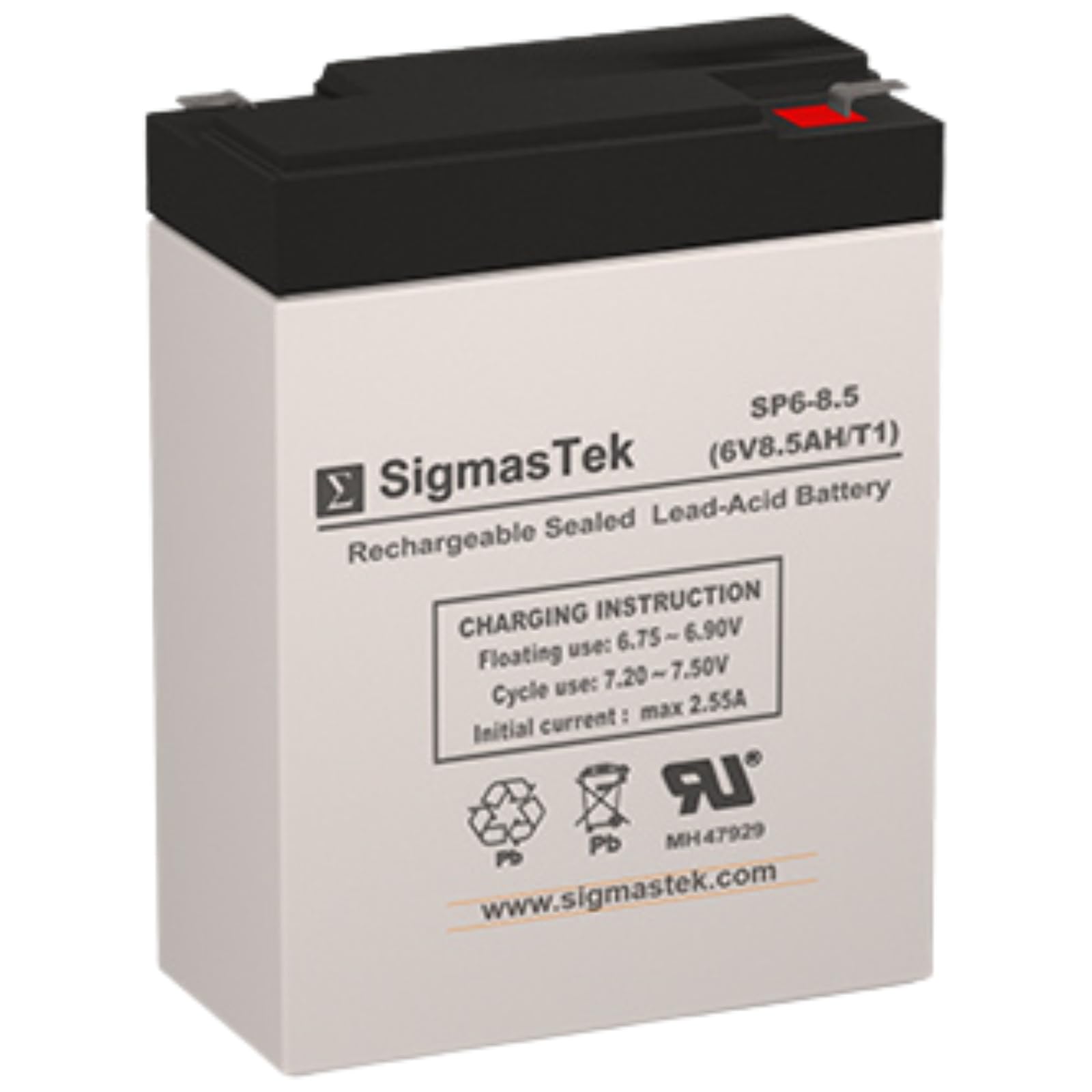 SigmasTek WP9-6A Compatible SLA Battery, 6V 9Ah F1 SP6-8.5 (T1)