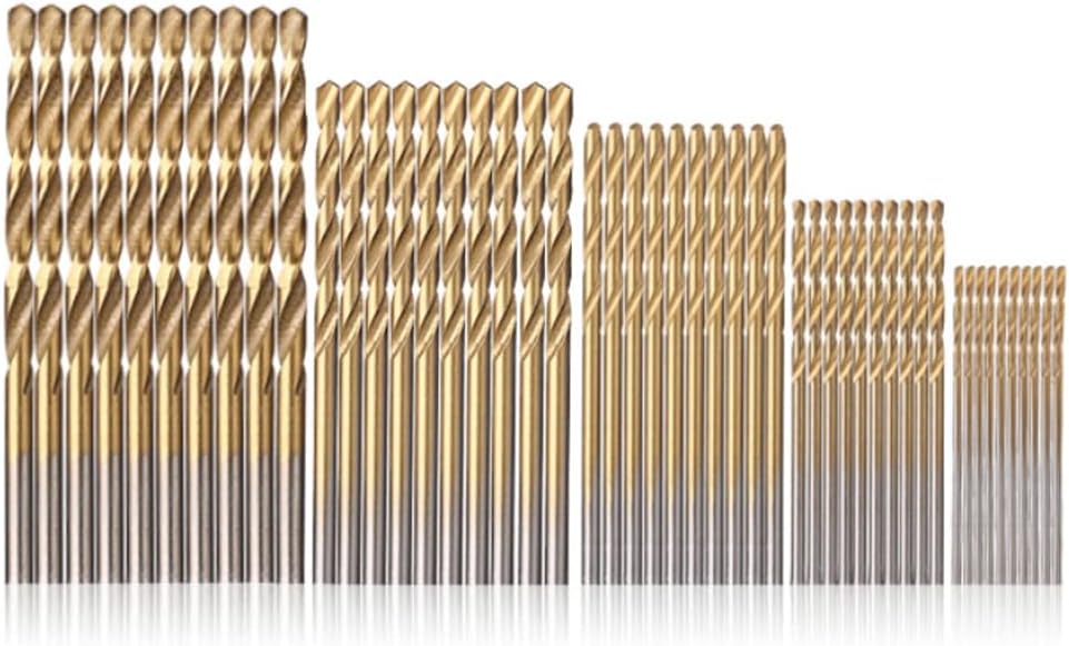 200/100Pcs 1/1.5/2.0/2.5/3mm Coated Drill Bit High Steel for Woodworking and Aluminum HSS Drill Bit Set(200ps)