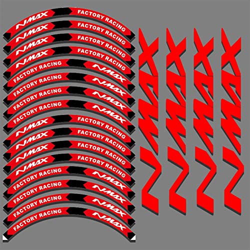 Felgenband Motorrad-Aufkleber Für Vorder- Und Hinterradnabe, Verbesserte Dekoration, Reflektierende Aufkleber Für Die Felge Für Yamaha Nmax 125 155 2021 2020(Color:A)