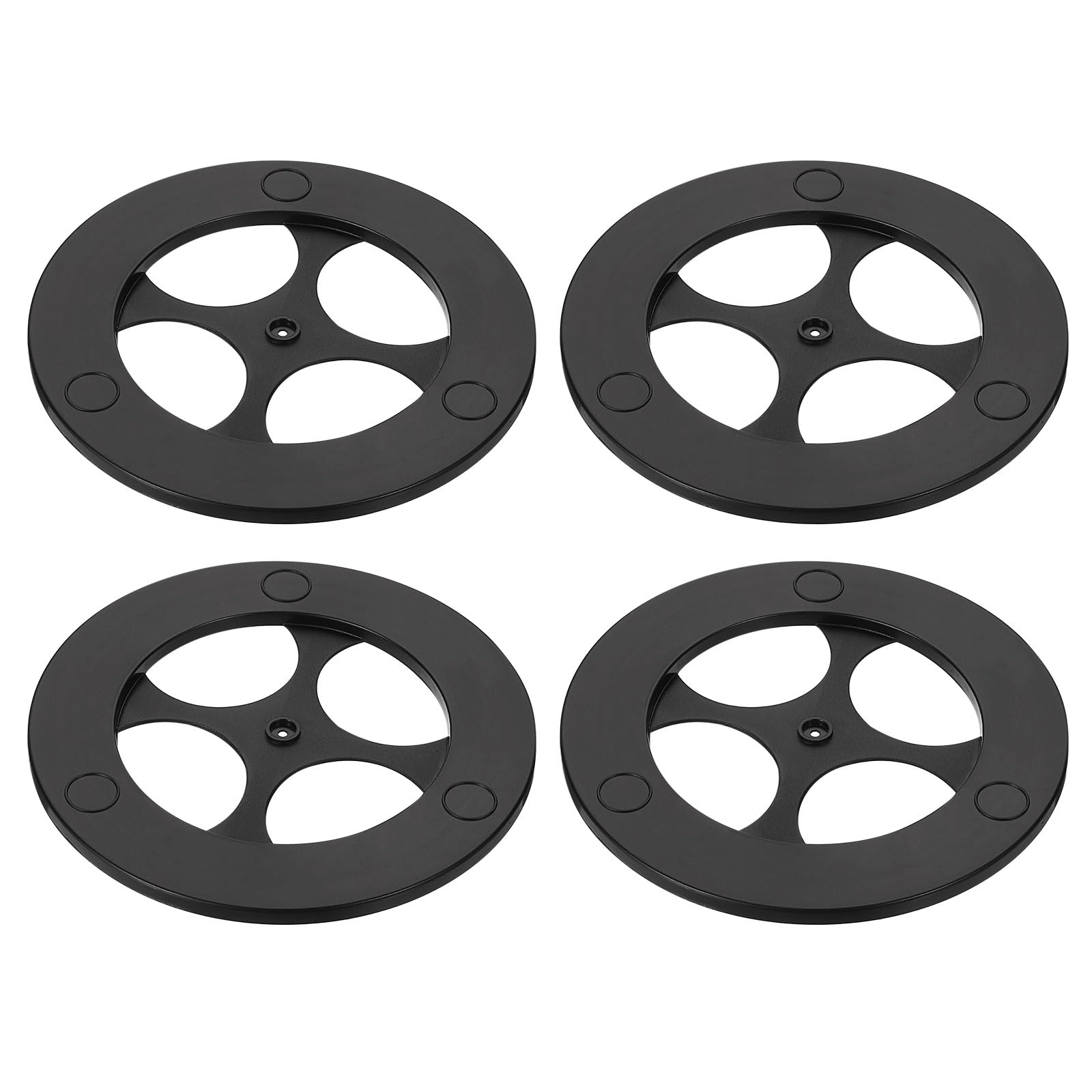 uxcell 4 Pcs Lazy Susan, 9 Inch Turntable Organizer 360 Degree Rotating Ball Bearing Turntable Organizer with Base for Kitchen Cabinet Pantry Organization and Storage, Black