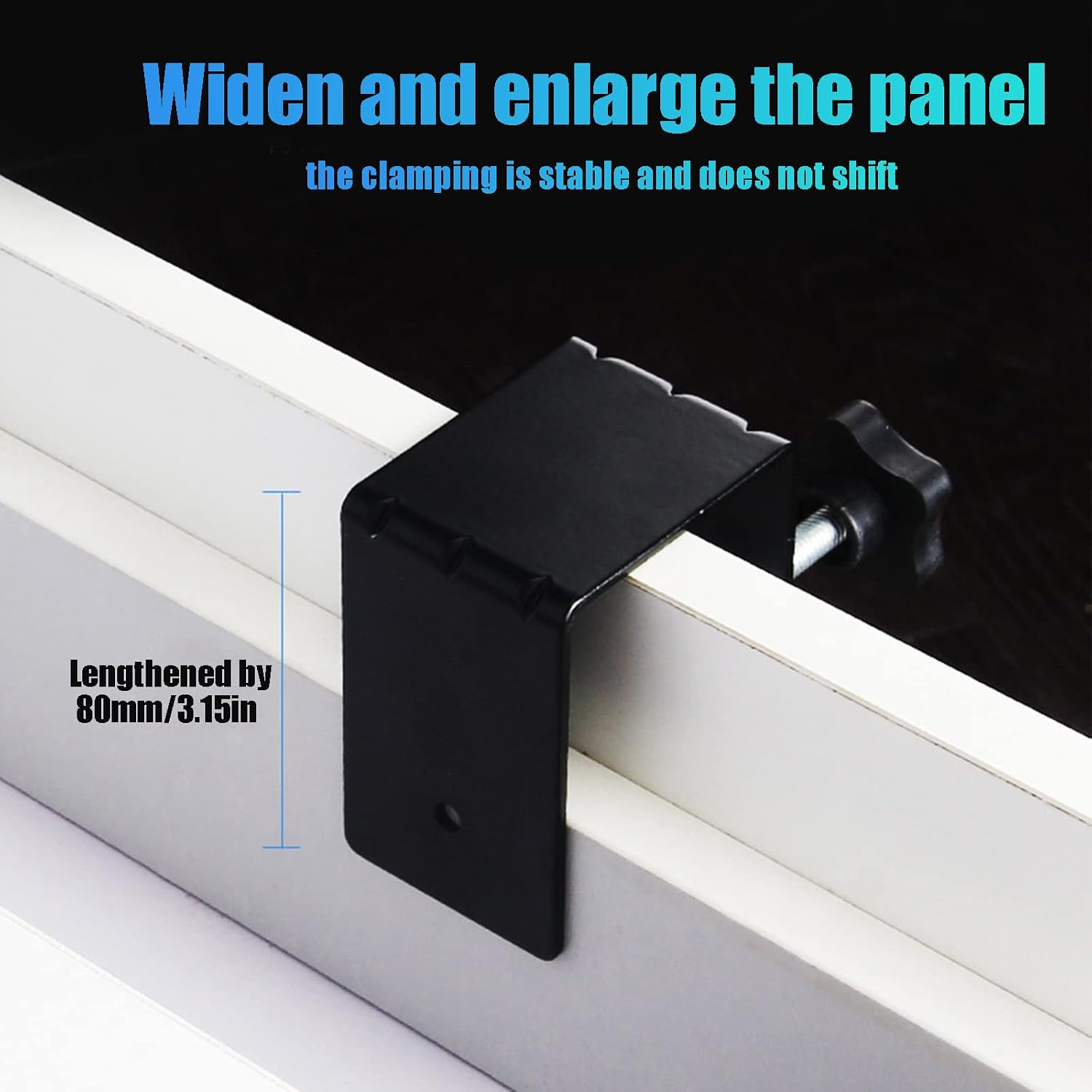 Firlar 4 Pcs Universal C Shape Desk Table Mount Clamp, Heavy Duty Cabinet Drawer Panel Mounting Clip, Stainless Steel C-clamp with Adjustable Screw, Easy and Fast Installing Frame of Cabinets