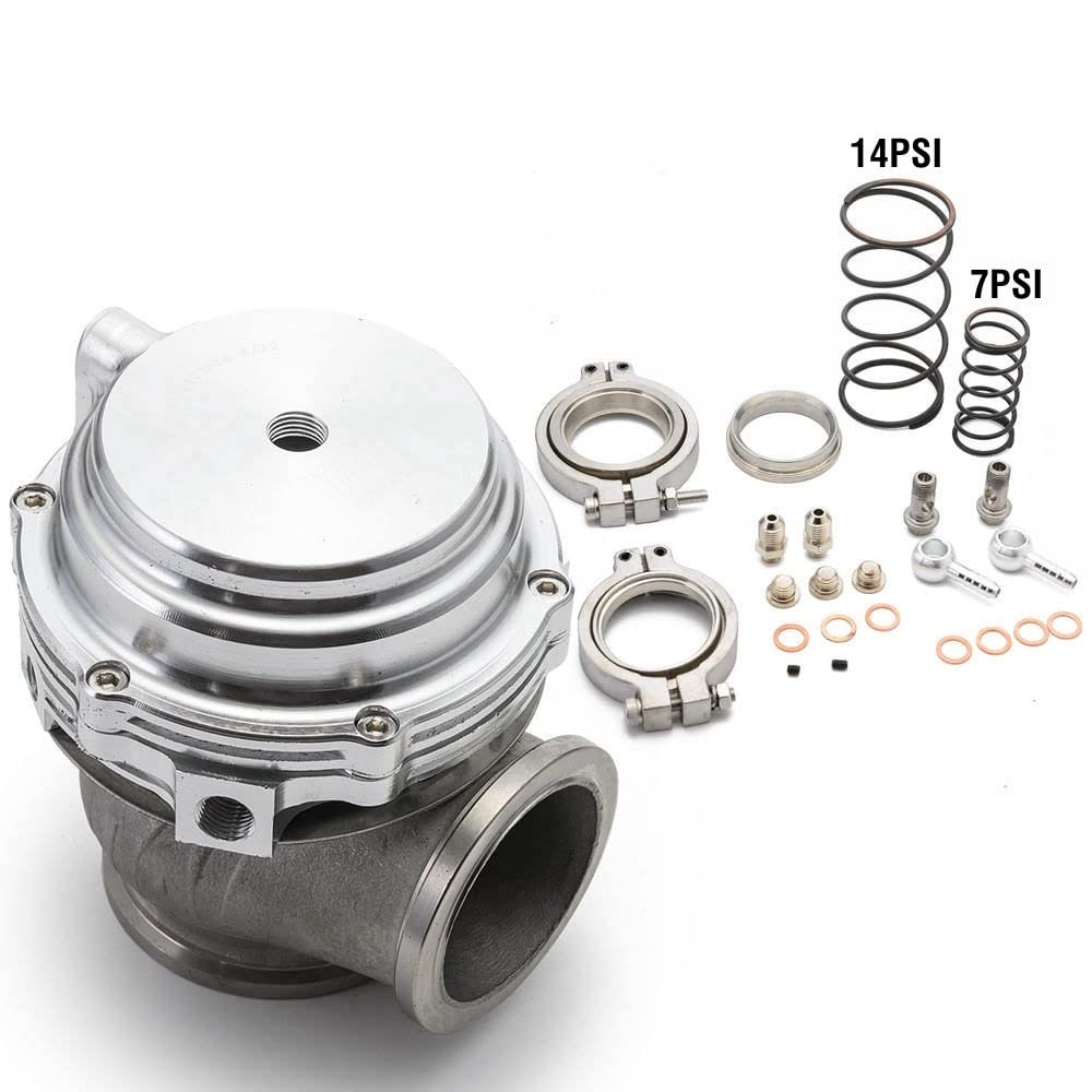 VáLvulas De Escape Kit de válvula de descarga externa de banda en V de 44 mm 24PSI Turbo Wastegate con brida de banda en V Valvula De Descarga(Purple)