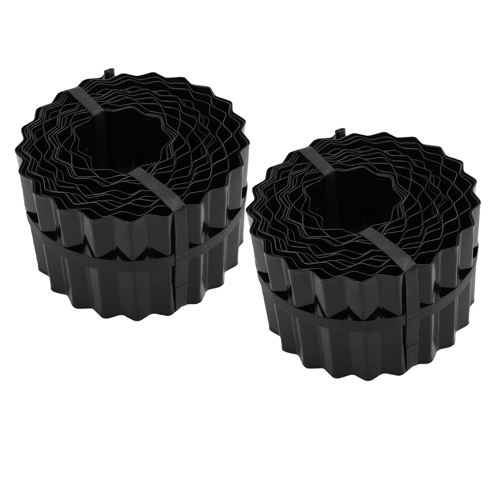 FTVOGUE Bordure de Jardin en Métal Ondulé, Barrière de Paysage Noire, pour