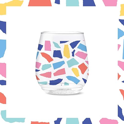 Miniatura 5 de TOSSWARE POP - Juego de 6 vasos impresos de plástico transparente de 14 onzas, reciclables, irrompibles y transparentes (paquete de 2)