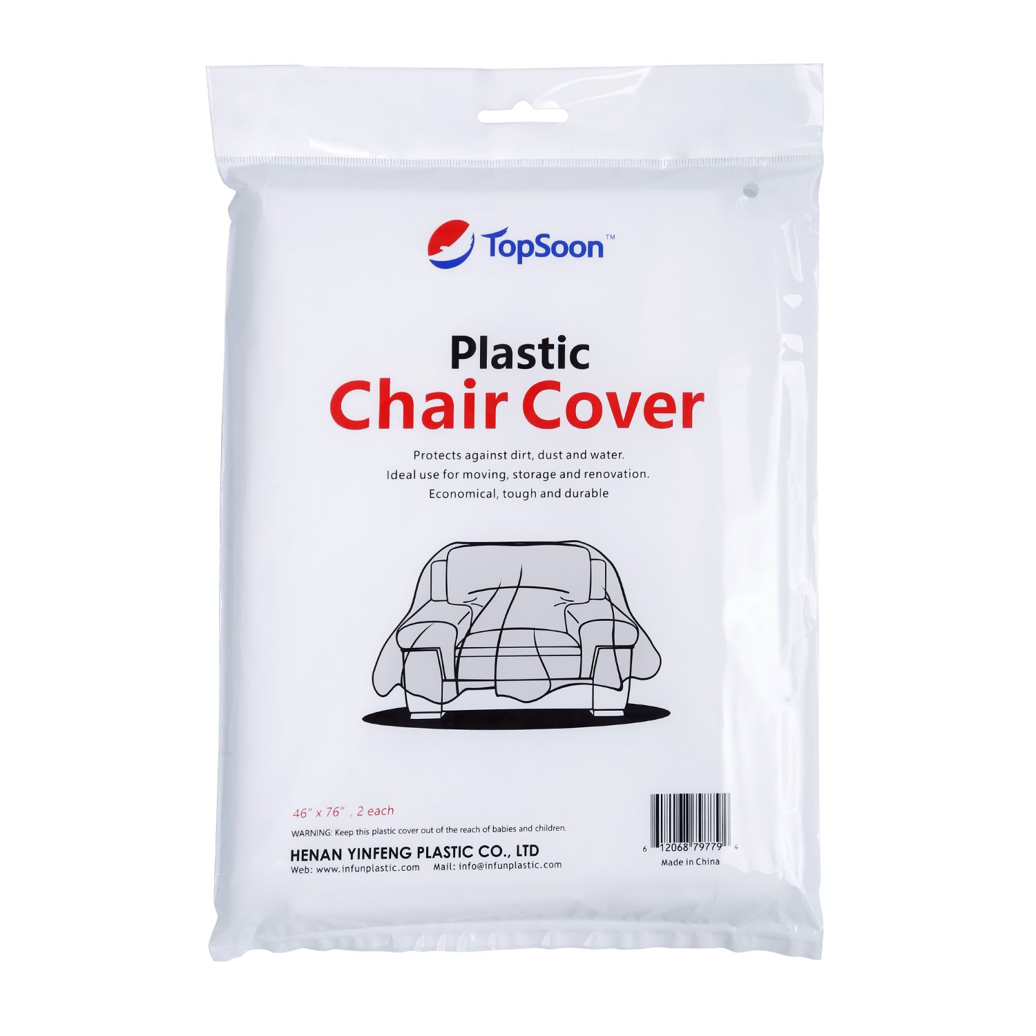 TopSoon 2Pack Heavy Duty Plastic Chair Cover,Furniture Living Room Chairs for Storage and Moving,Waterproof Dust-Proof Armchair Covers,Clear Couch