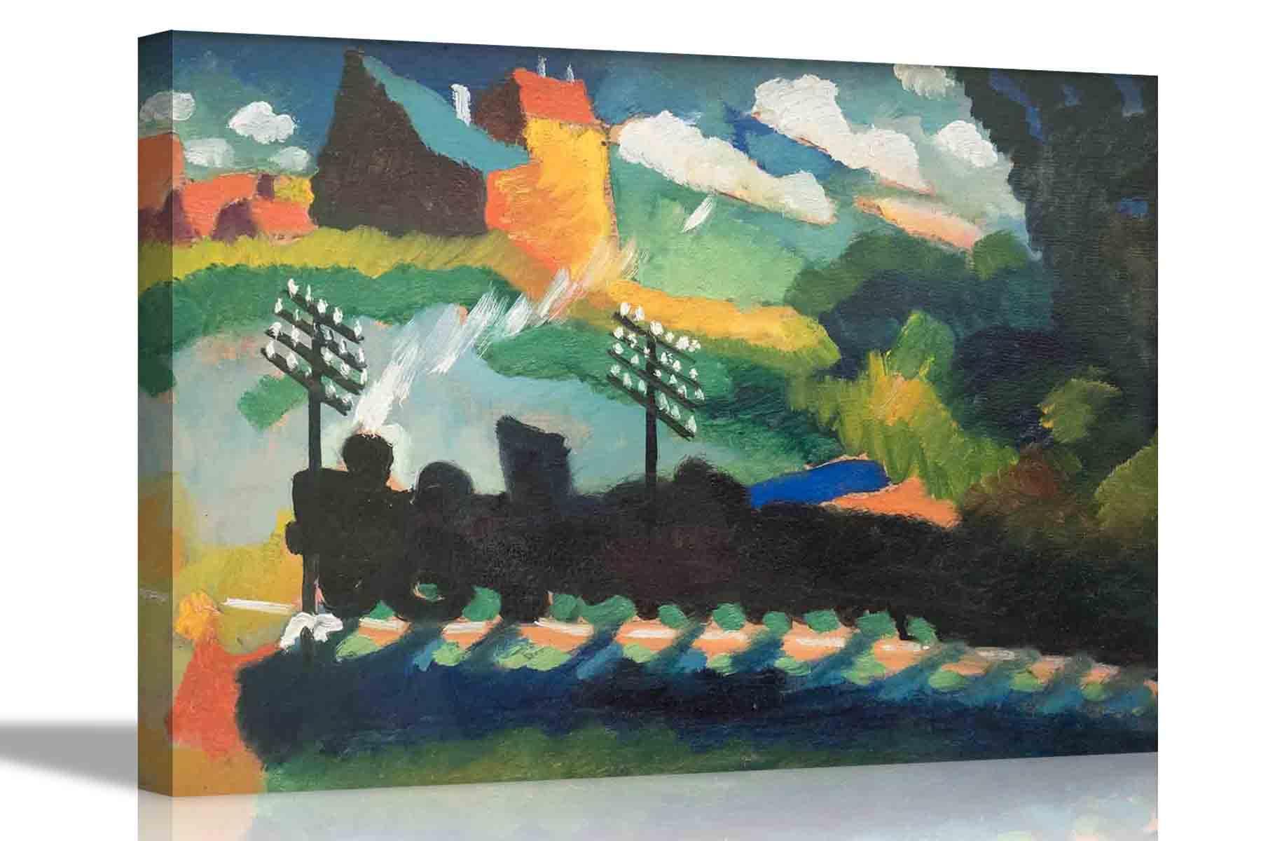 Artley Prints Multicoloured View With Railway And Castle By Wassily Kandinsky Canvas Pictures Framed Prints Wall Art Home Office Work Artwork 30 X 20Cm (12 X 8 Inches) A4
