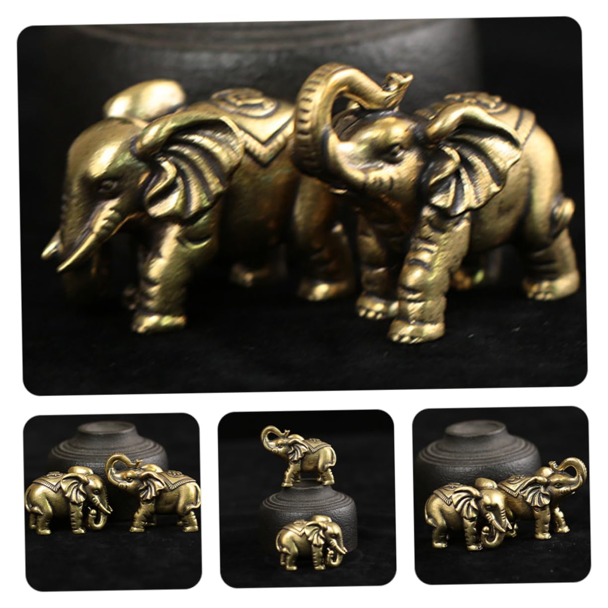 Amazon.co.jp: GETAJGHSD ヴィンテージ真鍮の象の像 真鍮製動物装飾 耐