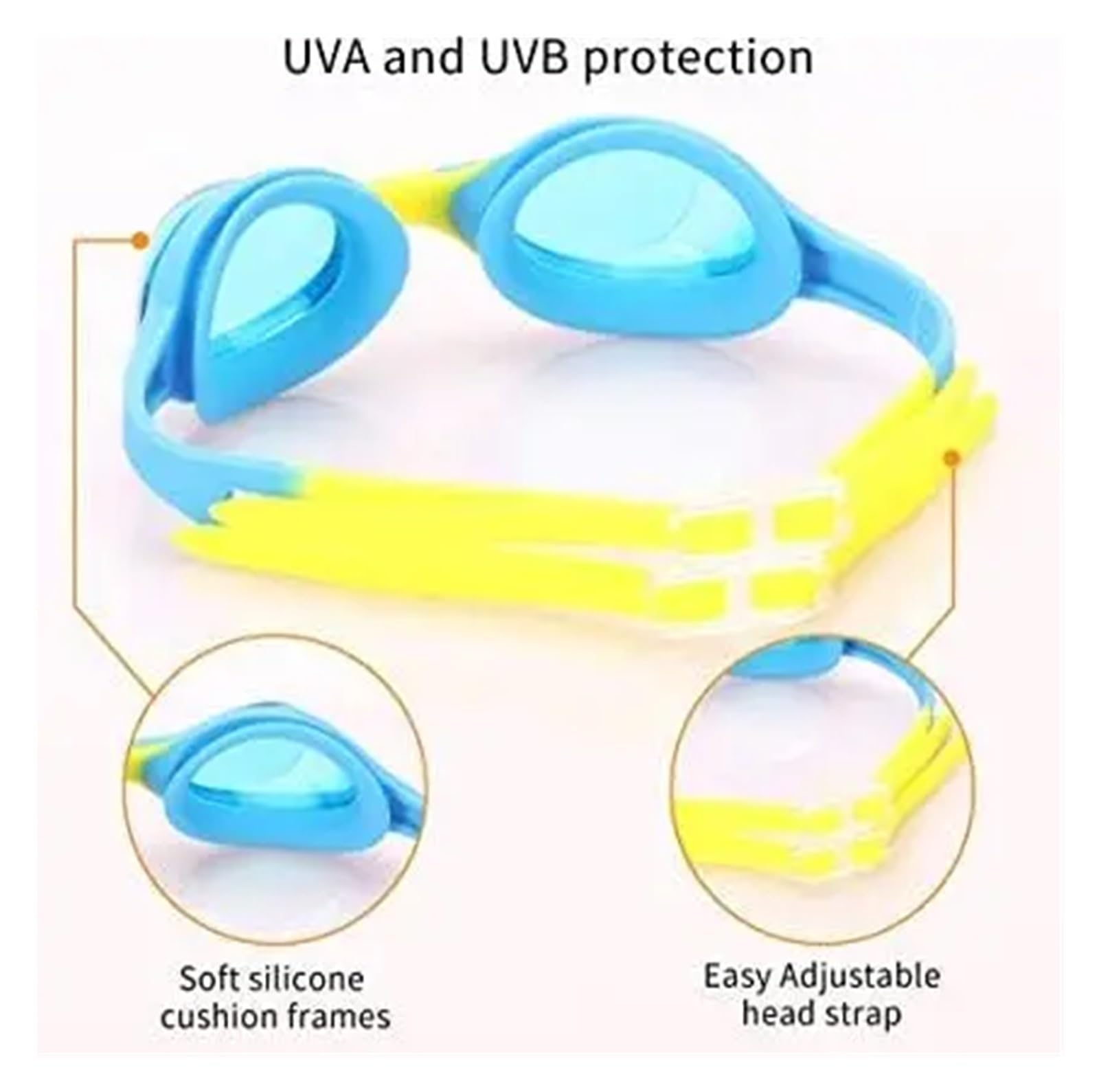 4 Pack children Swimming Goggles, non Fog, UV Protection, No Leaking Water for Children
