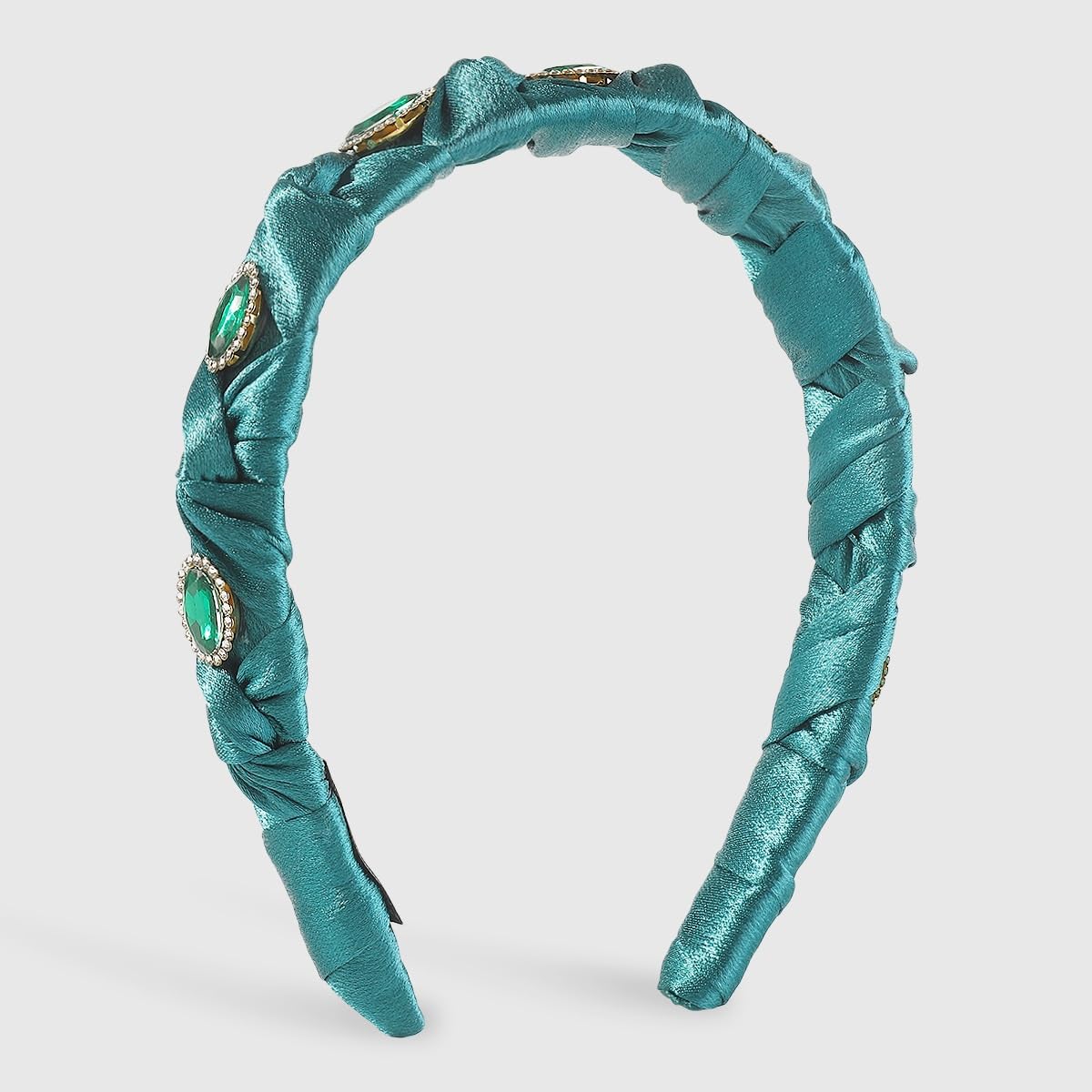 Trenza con diadema de satén de diamantes Diadema de presión de borde ancho de niña retro francesa(3-Pack)