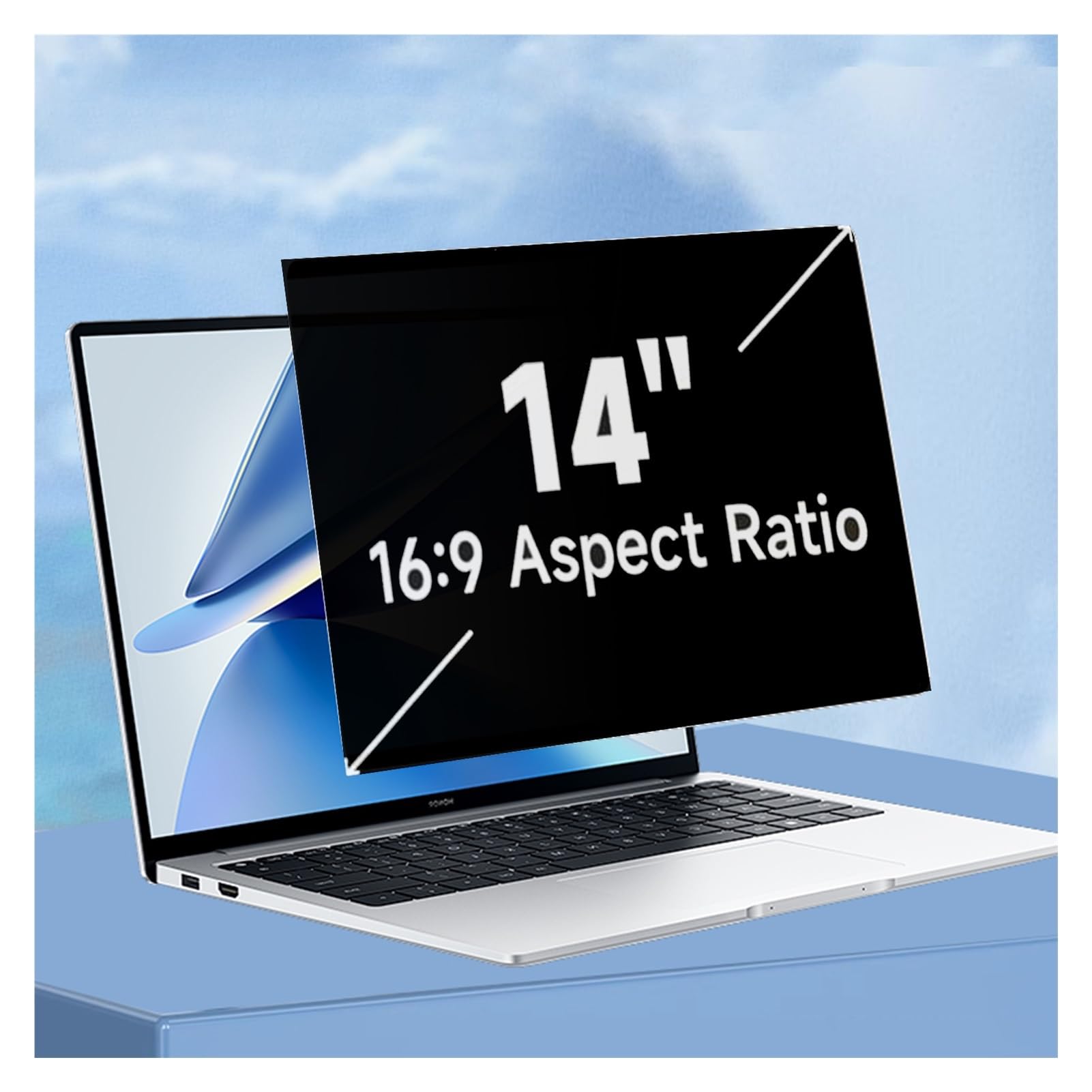 14 Zoll Computer Sichtschutzfolie 16:9 Monitor Abnehmbarer Sichtschutz Anti Blaulicht Blendschutz Blickschutzfolie Displayschutz Blickschutzfilter(12.5inch/27.7x15.7 cm)
