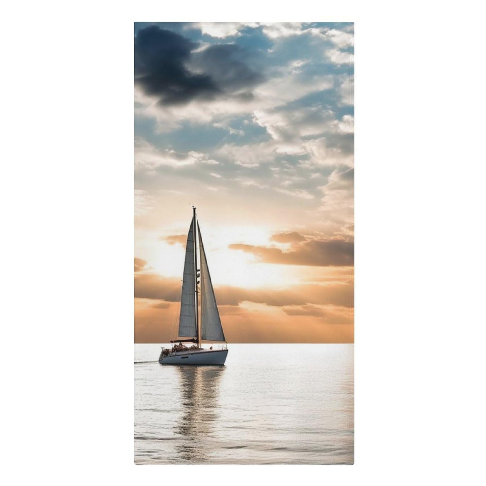 QMNLKH Sailing Boat on The Sea Beach Towel for Women, Large Microfiber Pool Towel for Men, Absorbent Swim Towels for Home, Lightweight Bath Towels for Camping, Yoga, 30.3"x61.4"