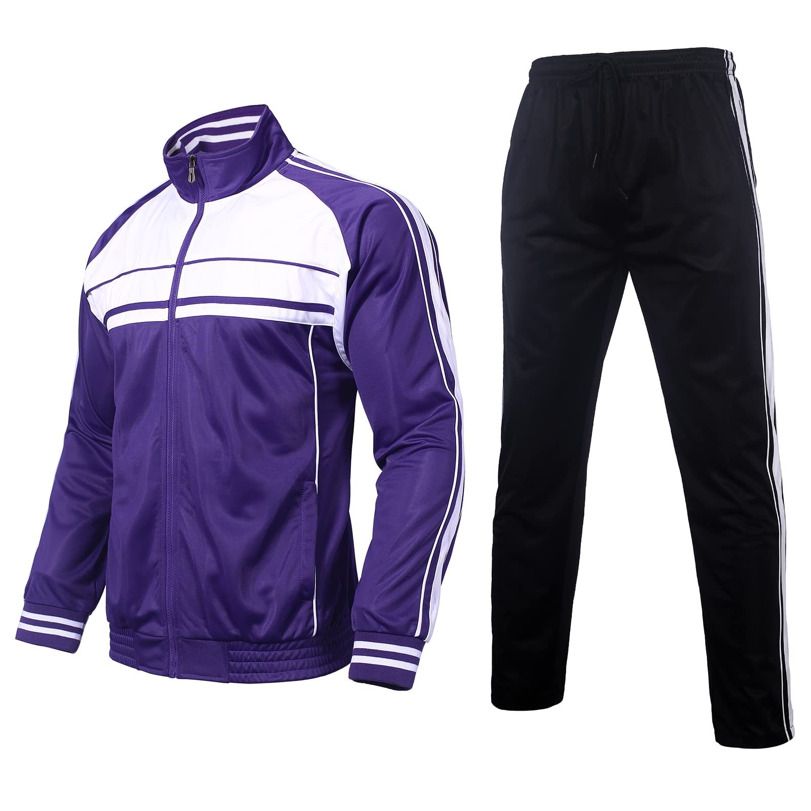 WearLink Men's Tracksuits 2 Piece Sweatsuits for Men Set Casual Athletic Jogging Warm Full Zip Sweat Suits with Pockets