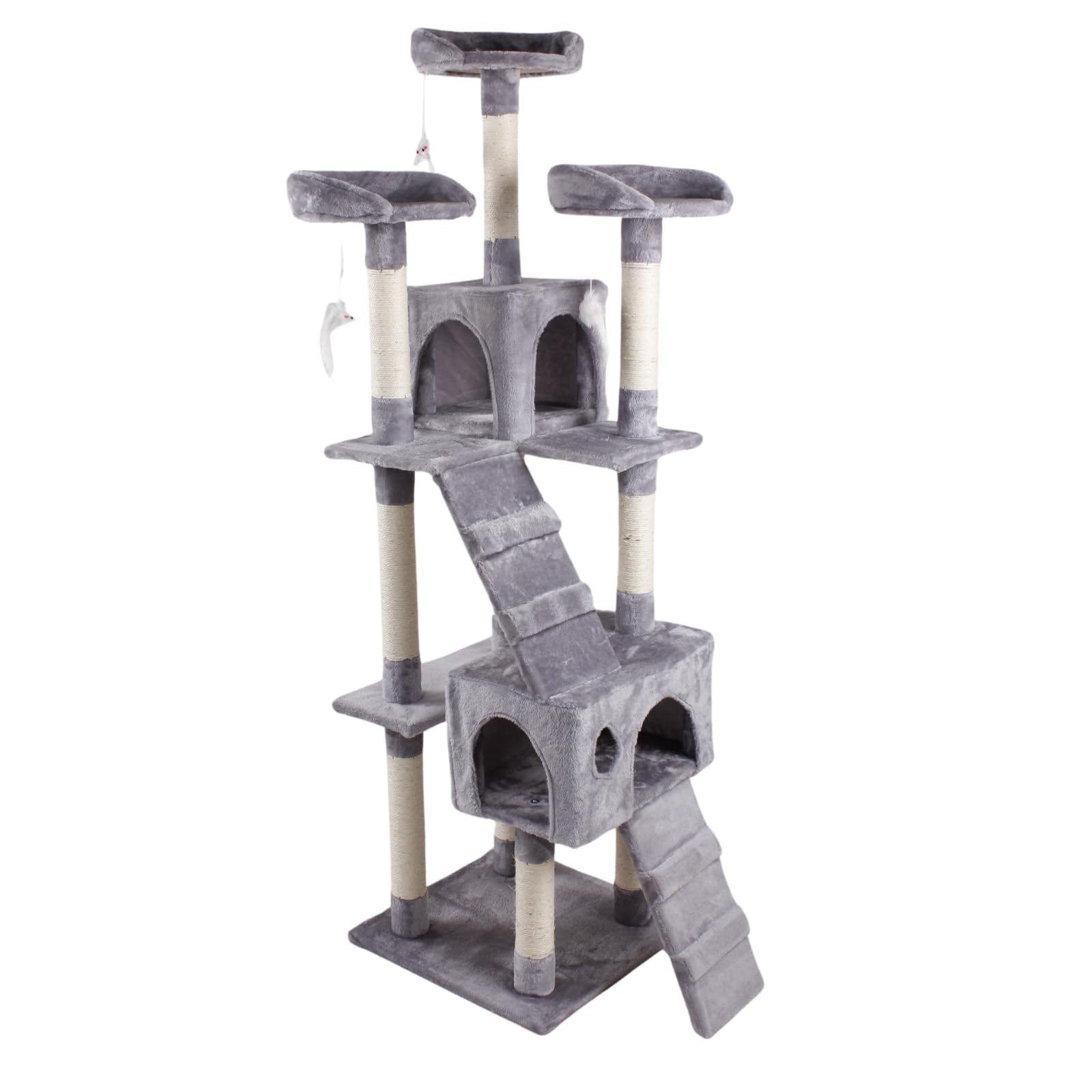 Groß Katzenbaum Mit Höhle und Maus Zum Jagen - Kuschelig Kratzbaum - Katzenbaum - Aktivitätskratzbäume Turm - Stabil Möbel für Katzen - Katzenhöhle - Katzenzubehör - Gross Katzenturm