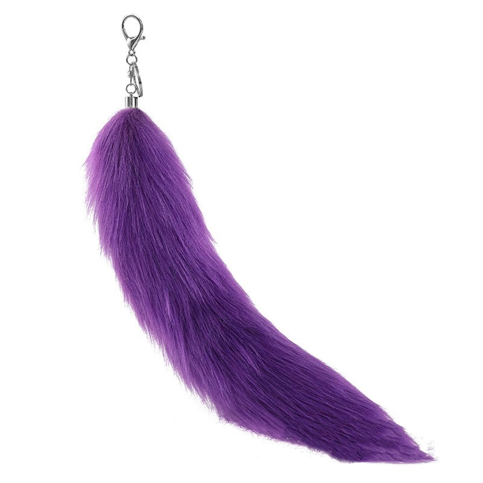 ERRORY Stylish Bag Pendant Animal Tail Shape Phone Case Adornments Fashion Keychain Soft Unisex Keyrings Colorful Pendants Faux Tail Keychain