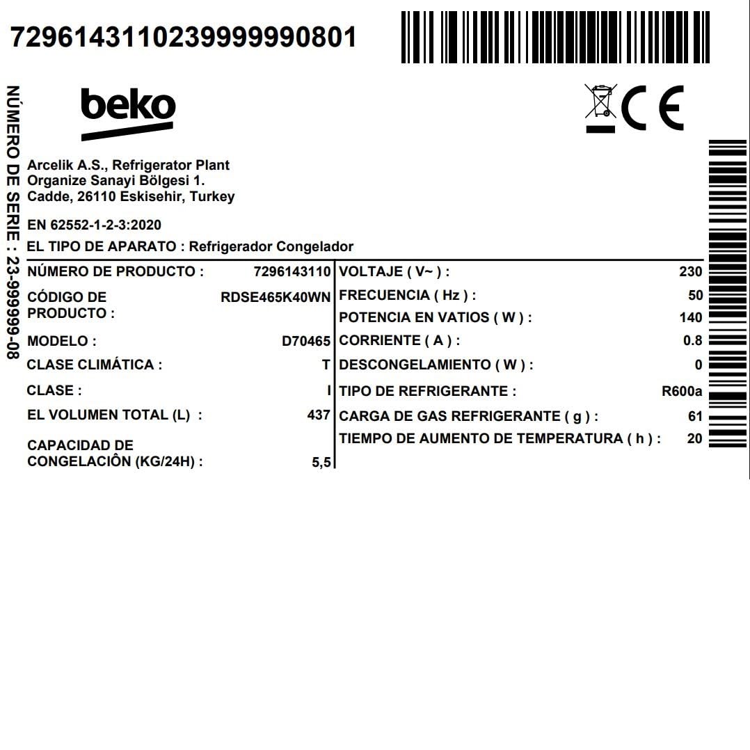 BEKO RDSE465K40WN
