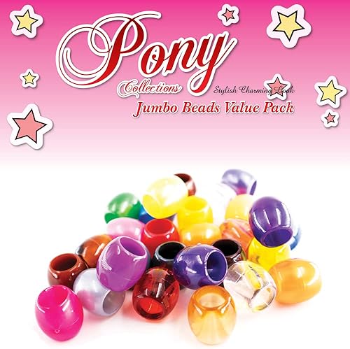 Miniatura 5 de Kit de 126 piezas de joyería de cuentas, bricolaje, trenzar el cabello, pulsera, adornos, manualidades, poni redondo jumbo (rosa perla surtido)